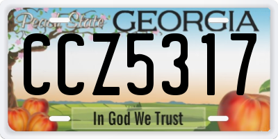 GA license plate CCZ5317
