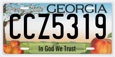 GA license plate CCZ5319