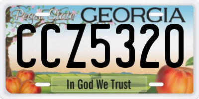 GA license plate CCZ5320