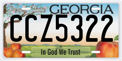 GA license plate CCZ5322