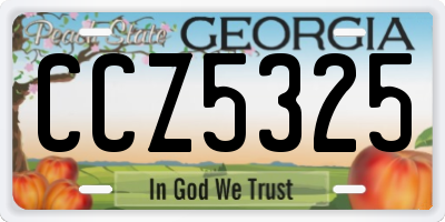 GA license plate CCZ5325