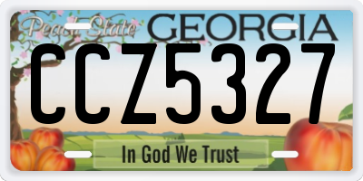 GA license plate CCZ5327
