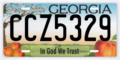 GA license plate CCZ5329