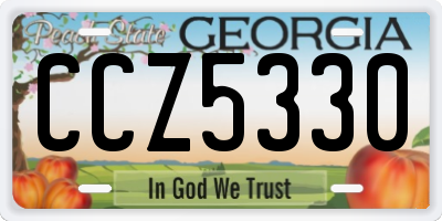 GA license plate CCZ5330