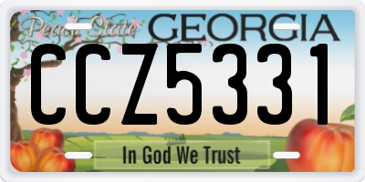 GA license plate CCZ5331