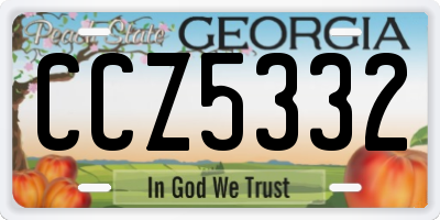 GA license plate CCZ5332