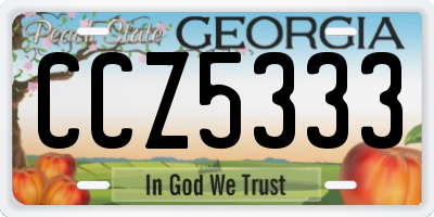 GA license plate CCZ5333