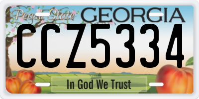 GA license plate CCZ5334