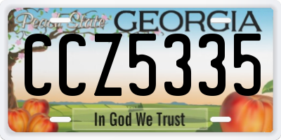 GA license plate CCZ5335
