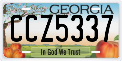 GA license plate CCZ5337