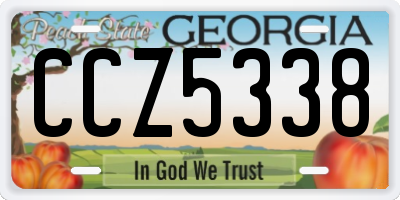 GA license plate CCZ5338