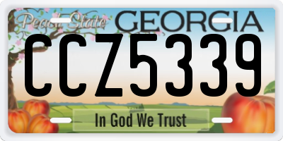 GA license plate CCZ5339