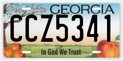 GA license plate CCZ5341