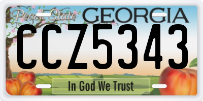GA license plate CCZ5343