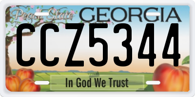 GA license plate CCZ5344