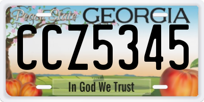 GA license plate CCZ5345