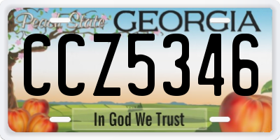 GA license plate CCZ5346
