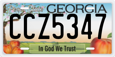 GA license plate CCZ5347