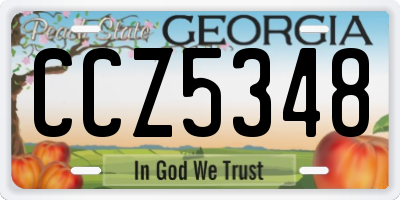 GA license plate CCZ5348