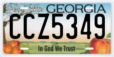 GA license plate CCZ5349