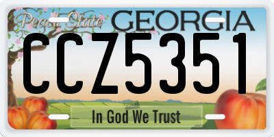 GA license plate CCZ5351