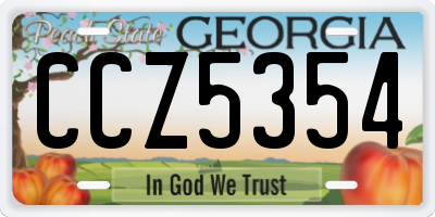 GA license plate CCZ5354