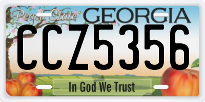 GA license plate CCZ5356