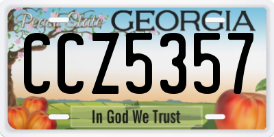 GA license plate CCZ5357