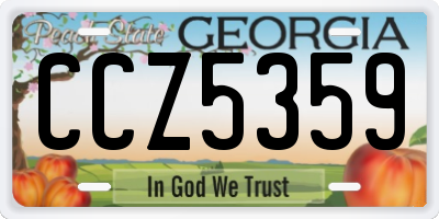 GA license plate CCZ5359