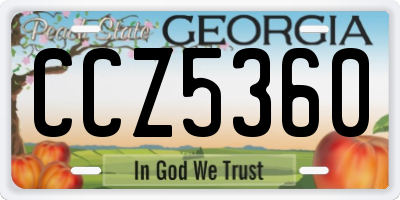 GA license plate CCZ5360
