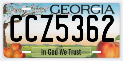 GA license plate CCZ5362