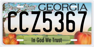 GA license plate CCZ5367