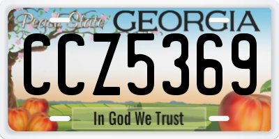 GA license plate CCZ5369