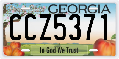 GA license plate CCZ5371
