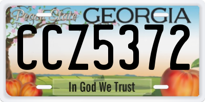GA license plate CCZ5372