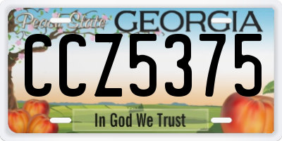 GA license plate CCZ5375