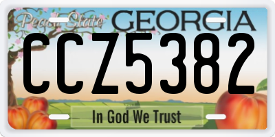 GA license plate CCZ5382