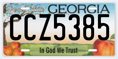 GA license plate CCZ5385
