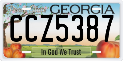 GA license plate CCZ5387