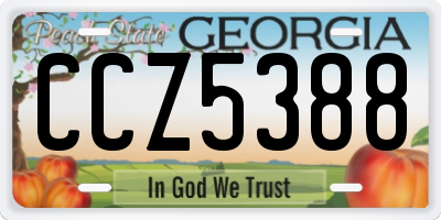 GA license plate CCZ5388