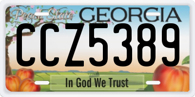 GA license plate CCZ5389