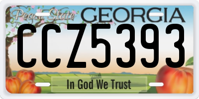 GA license plate CCZ5393
