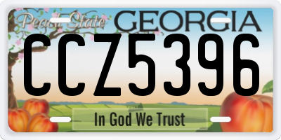 GA license plate CCZ5396