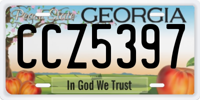 GA license plate CCZ5397