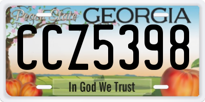 GA license plate CCZ5398