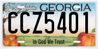 GA license plate CCZ5401