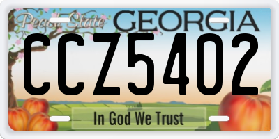 GA license plate CCZ5402