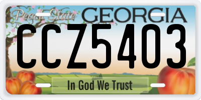 GA license plate CCZ5403