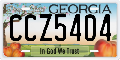 GA license plate CCZ5404
