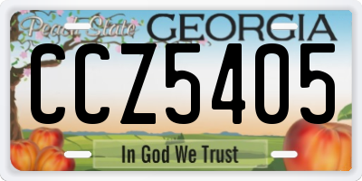 GA license plate CCZ5405